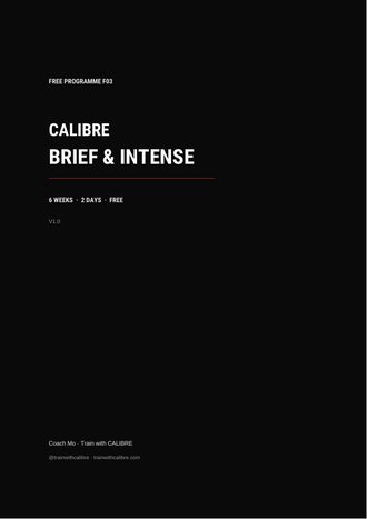Cover of the free Brief & Intense programme PDF